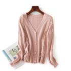 Lace Trim Cardigan Pink - One Size