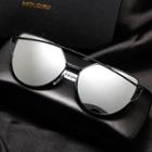 Round Sunglasses Black Frame Sliver - One Size