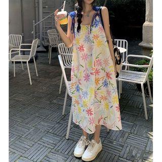 Spaghetti Strap Flower Printed Dress