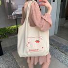 Tomato Print Canvas Tote Bag Tomato Dog - Beige - One Size