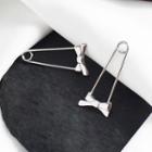 925 Sterling Silver Pin Earring 1 Pair - Silver - One Size