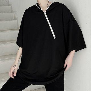 Short-sleeve Half-zip Hoodie