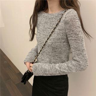 Melange Cropped Knit Top