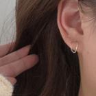 Round Ear Stud 1 Pair - Silver - One Size