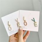 Non-matching Letter Drop Earring