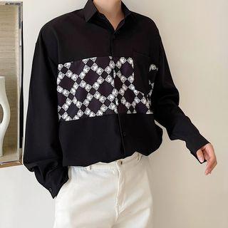 Argyle Print Long Sleeve Shirt
