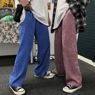 Corduroy Straight Cut Wide Leg Pants