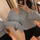 Long-sleeve Sheer Crop Top
