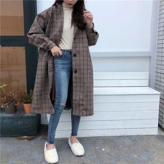 Oversized Plaid Coat