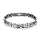 Heart Shaped Stainless Steel Bracelet With White Austrian Element Crystal