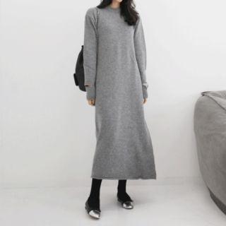 Slit-detail Maxi Knit Dress