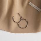Leopard Print Hoop Earring 1 Pair - S925 Silver - Khaki - One Size