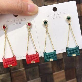 Mini Handbag Alloy Dangle Earring 1 Pair - Red - One Size