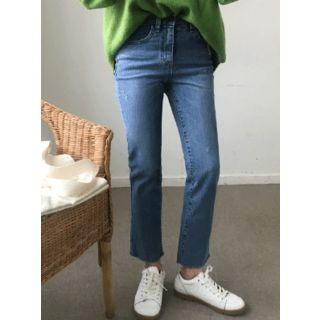 High-rise Washed Straight-cut Jeans