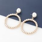 Faux Pearl Hoop Drop Earring Pearl - White - One Size