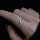 Rhinestone Ring Inner Diameter 1.85cm - Silver - Size No. 18
