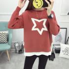 Star Print Long-sleeve Knitted Top