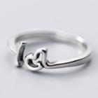 925 Sterling Silver Heart Open Ring S925 Silver - Ring - Silver - One Size