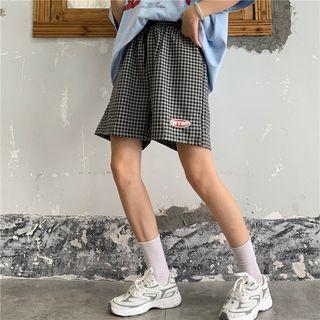 Plaid Wide-leg Shorts As Shown In Figure - One Size