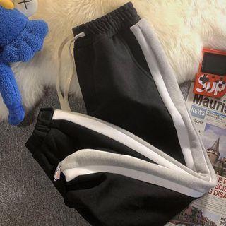 Color Panel Gathered Cuff Casual Pants