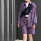 Buttoned Jacket / Dress Shorts