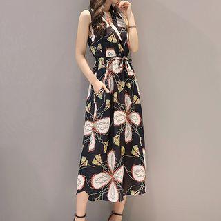 Sleeveless Tie-waist Midi Dress