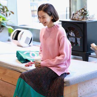 Rib Trim Colored Sweater