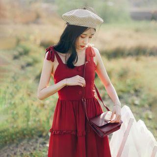 Tie-strap Midi A-line Dress