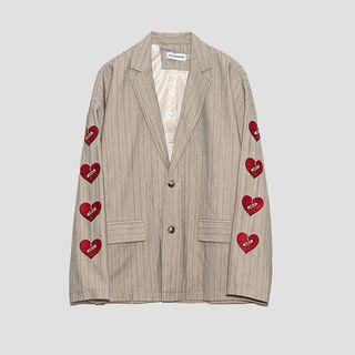 Heart Embroidery Blazer