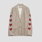 Heart Embroidery Blazer