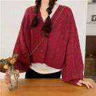 Loose-fit Cable-knit Cropped Cardigan