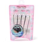 Mapepe - Pearl U Shaped Hair Pin 4 Pcs