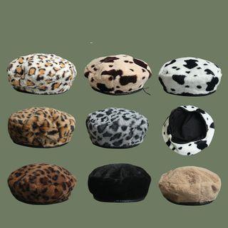 Animal Print Beret