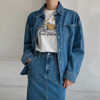 Patch-pocket Denim Shirt Jacket