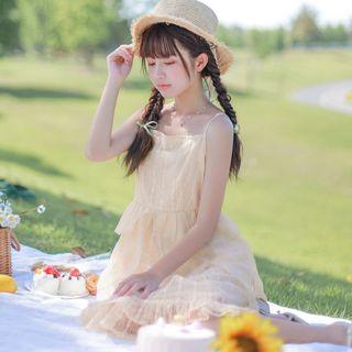 Spaghetti Strap Ribbon Dress