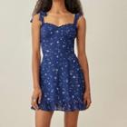 Tie-shoulder Star Print Mini A-line Dress