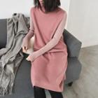 Sleeveless Turtleneck Sweater Dress