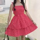 Dotted Strappy A-line Dress