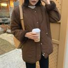 Round-neck Quilted Zip-up Jacket