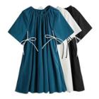 Short Sleeve Bow Detail Dress