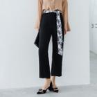Wide-leg Cropped Pants With Sash