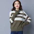 Beaded Color Block Sweater