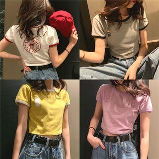 Print Short-sleeve Slim-fit T-shirt