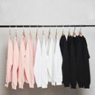 Couple-matching Plain Round-neck Pullover