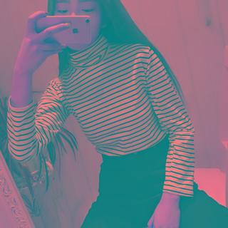 Long-sleeve Striped Turtleneck