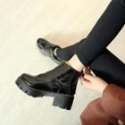 Genuine Leather Buckled Short Boots