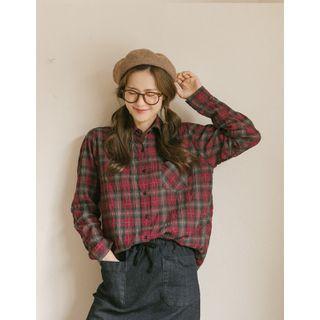 Crinkled Plaid Shirt
