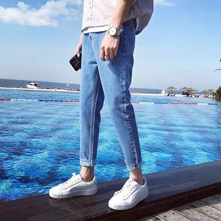 Striped Panel Slim Fit Jeans
