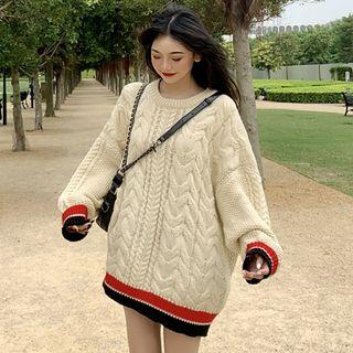 Twist Knit Sweater Almond - One Size