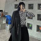 Double-buttoned Lapel Collar Blazer / Long-sleeve T-shirt